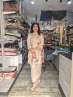 Peach Muslin Cotton Print Co-ord Set