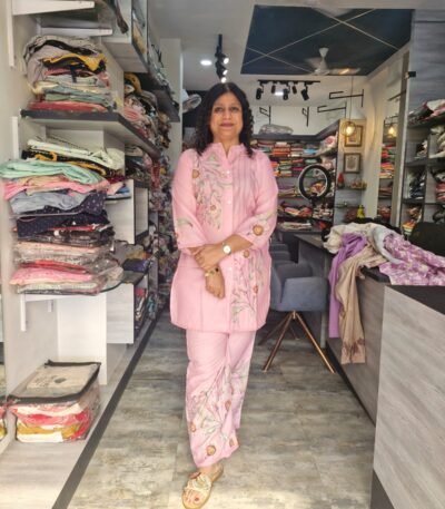 Pink Muslin Cotton Print Co-ord Set