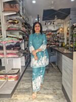 Blue Muslin Cotton Print Co-ord Set