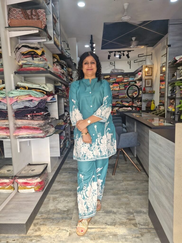 Blue Muslin Cotton Print Co-ord Set